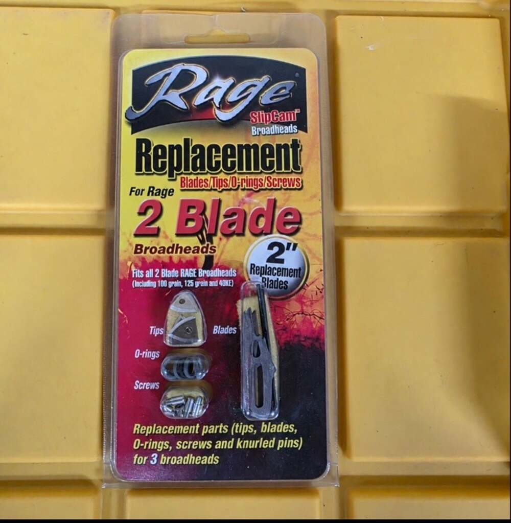 Rage SlipCam 2 Blade Broadhead Replacement Kit 2” Blades Tips O-Rings Screws